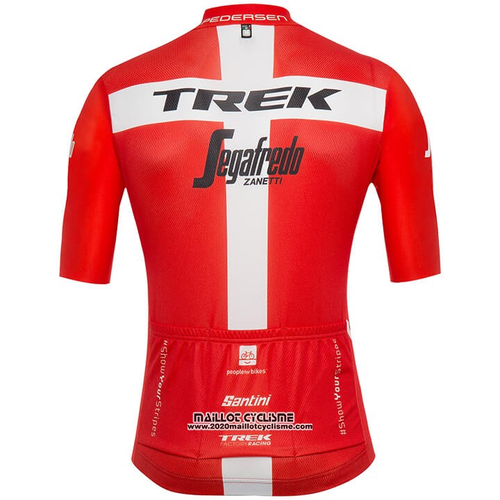 2018 Maillot Ciclismo Trek Segafredo Champion Danemark Manches Courtes et Cuissard